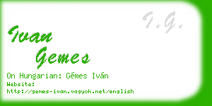 ivan gemes business card
